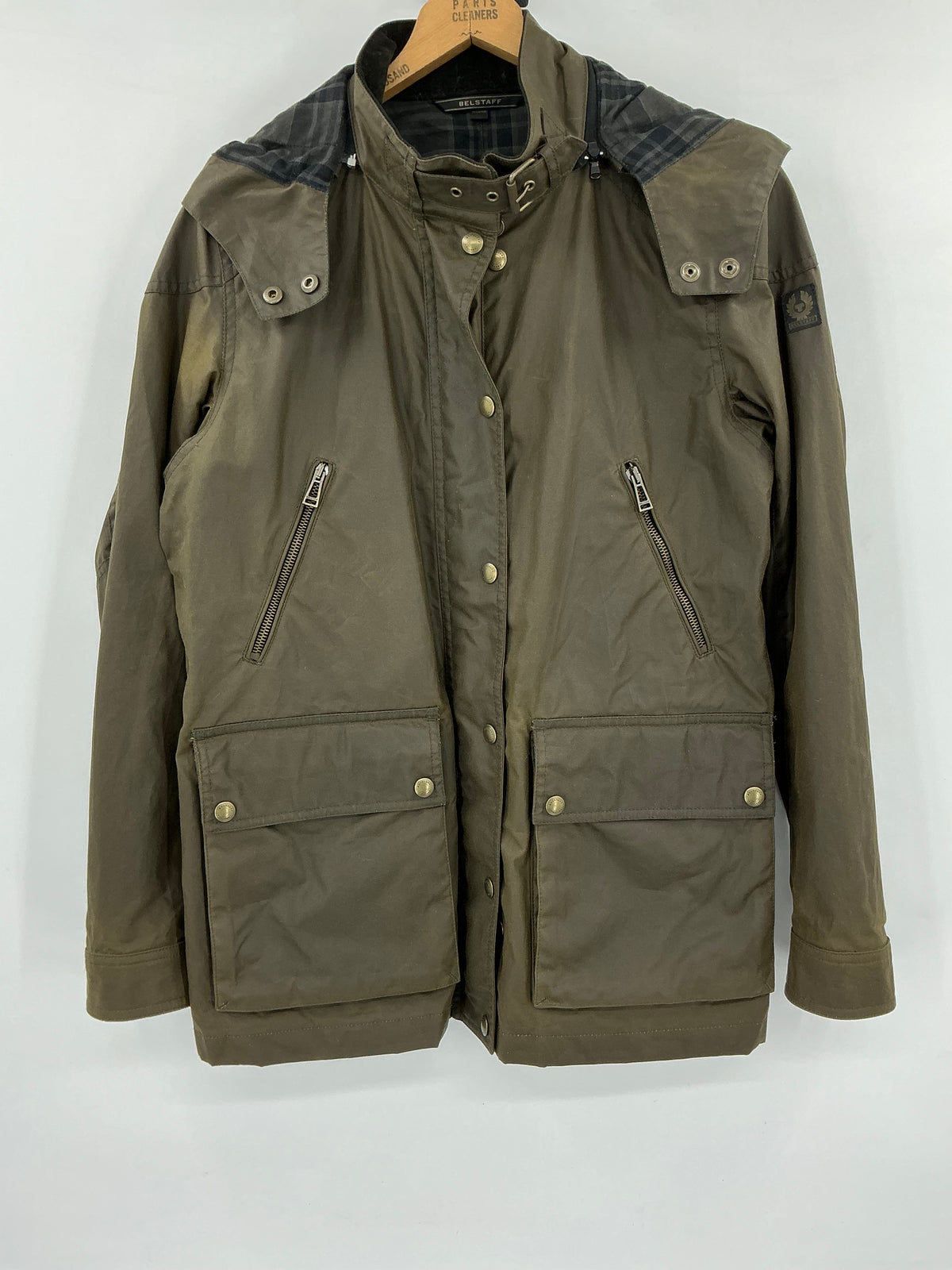 Belstaff Waxed Cotton Hooded Jacket 44