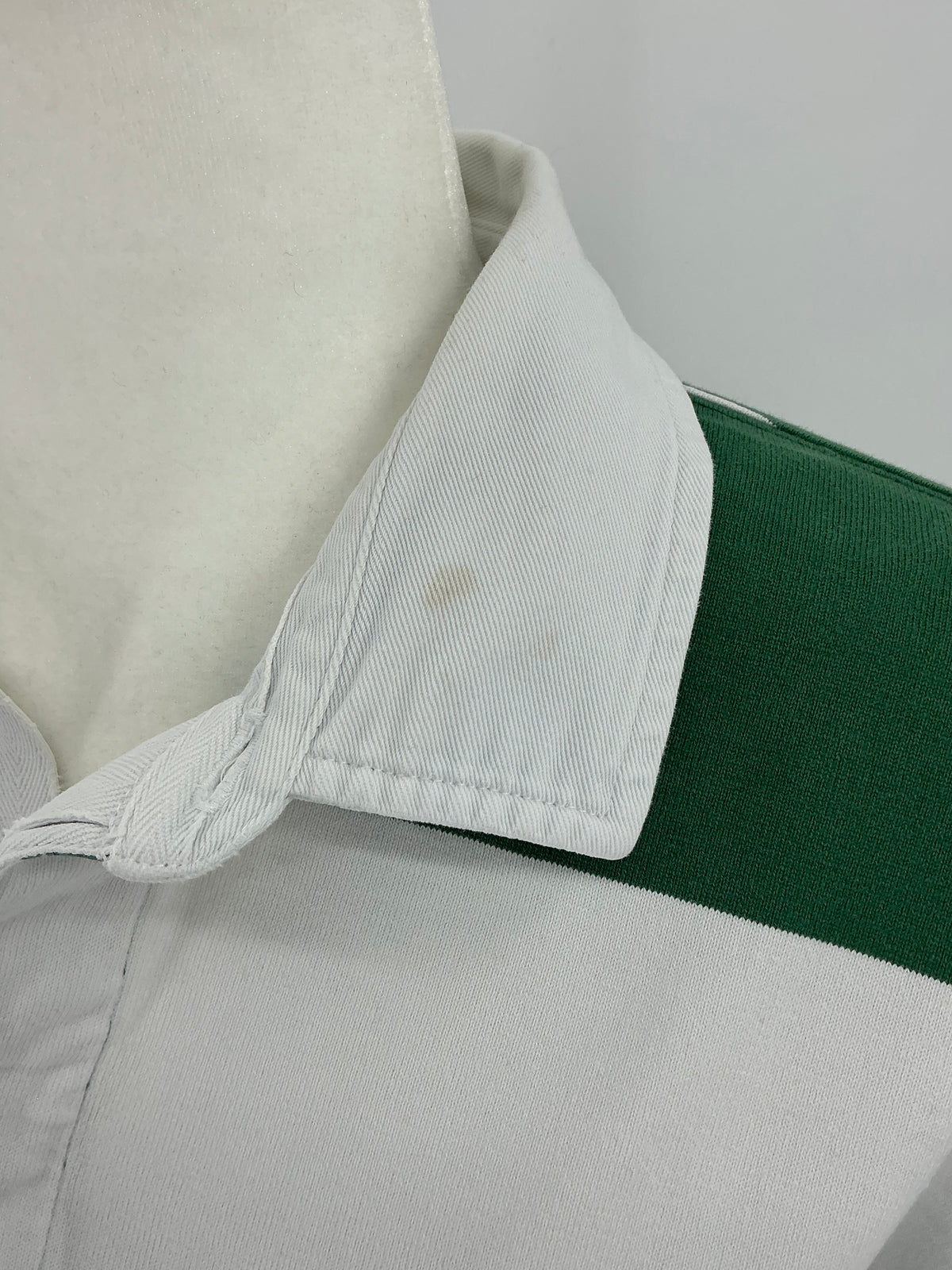 Lands' End  Striped Rugby Shirt - Green & White XL Tall