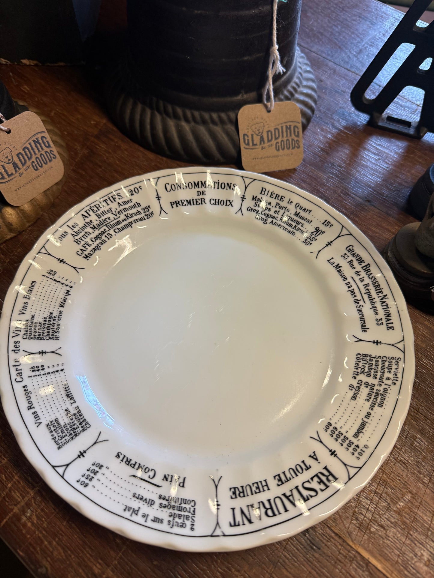 French Brasserie Menu Plate