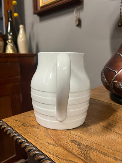 Burleigh White Ironstone Banded Dairy Jug