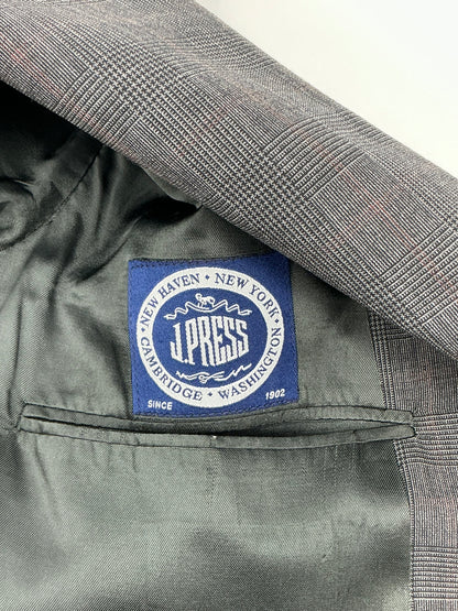 J. Press Presstiege 3-Button Grey Sport Coat 44R