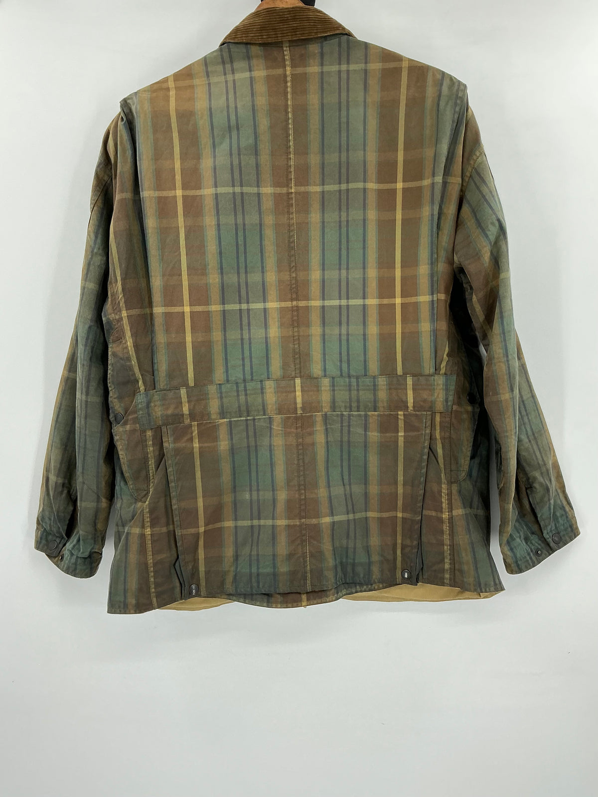Vintage 90s Polo Ralph Lauren Plaid Waxed Cotton Hunting Barn Jacket Large