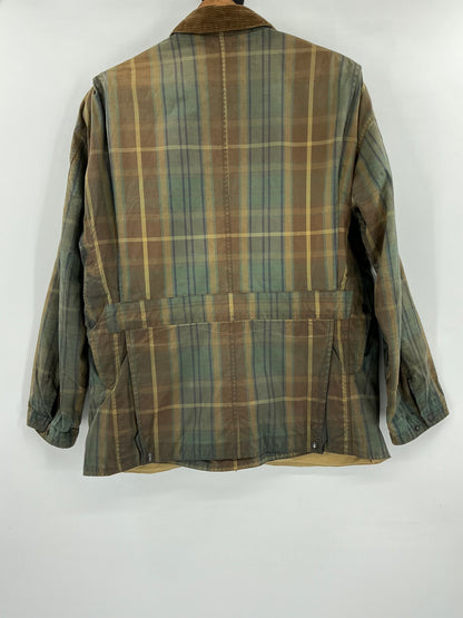 Vintage 90s Polo Ralph Lauren Plaid Waxed Cotton Hunting Barn Jacket Large