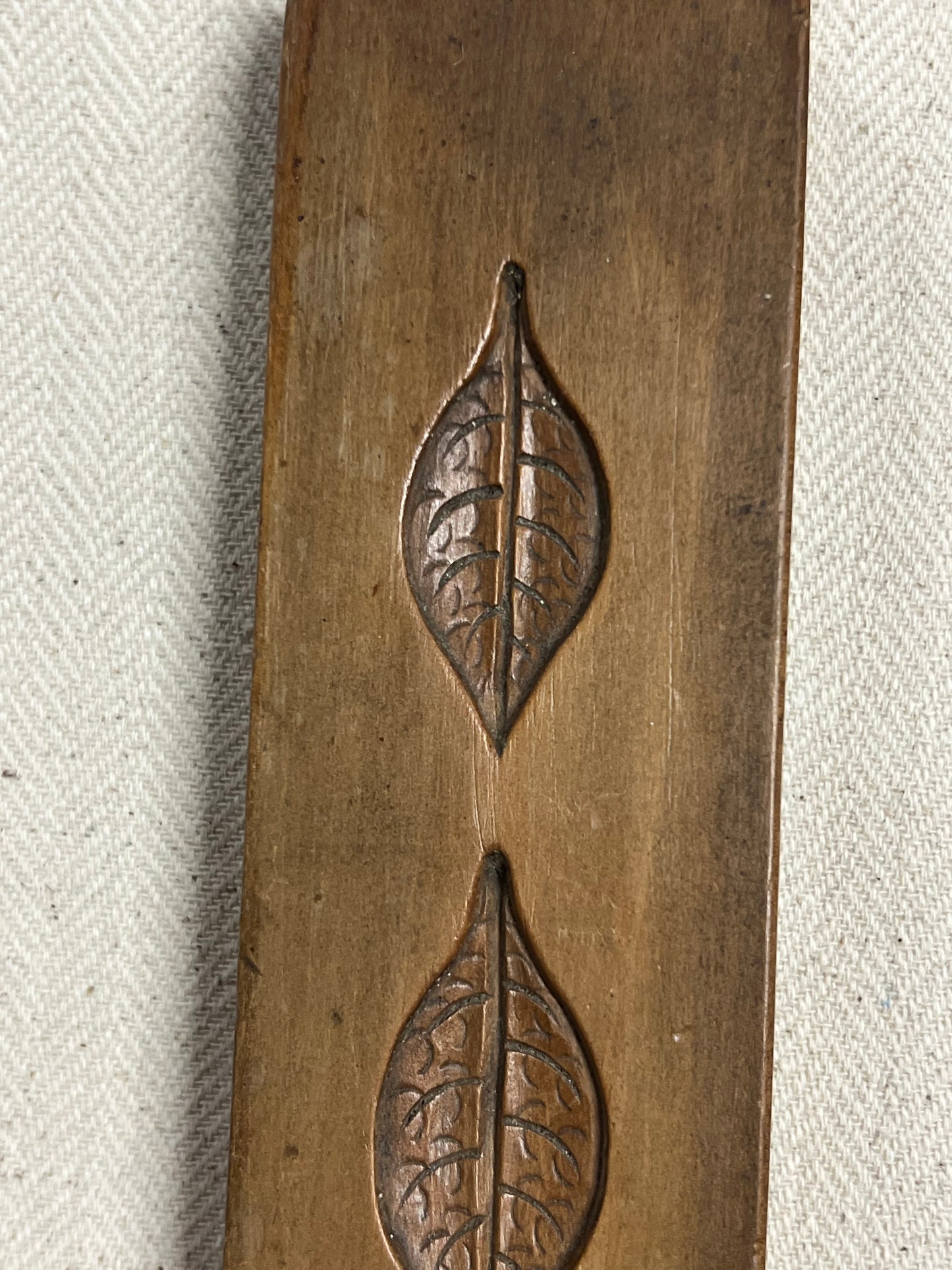 Carved Wooden Candy Mold - 3 Leaves