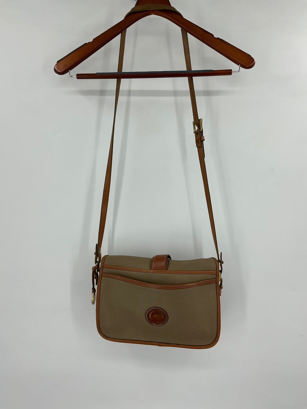 Vintage Dooney & Bourke Dark Leather Crossbody Bag
