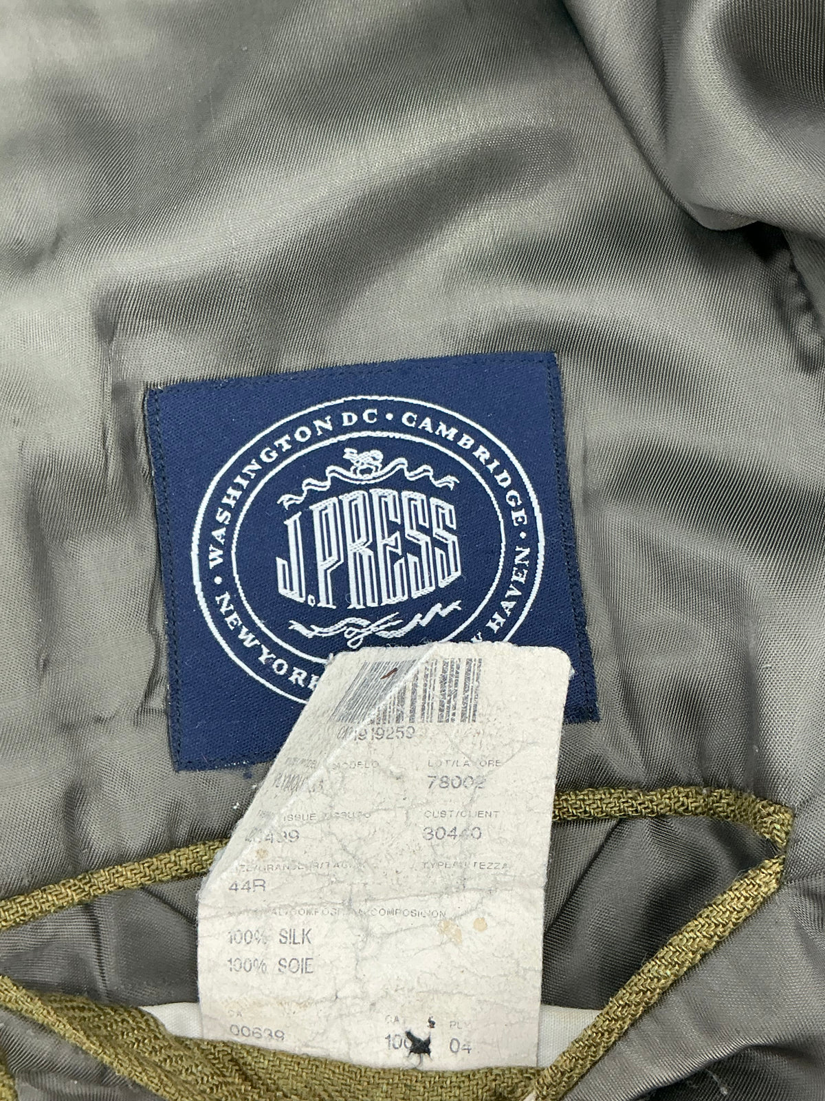 Vintage J. Press Silk Plymouth Sport Coat Lanificio di Pray 44R