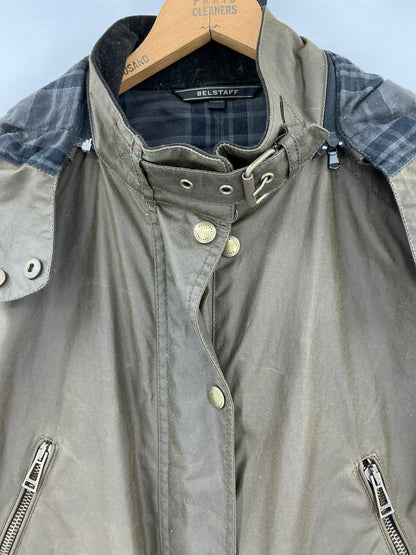 Belstaff Waxed Cotton Hooded Jacket 44