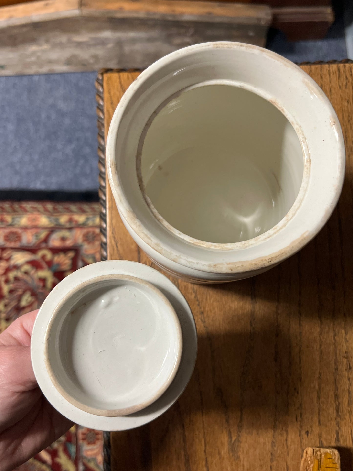 RAISINS - White Banded Kitchen Jar Canister with Lid