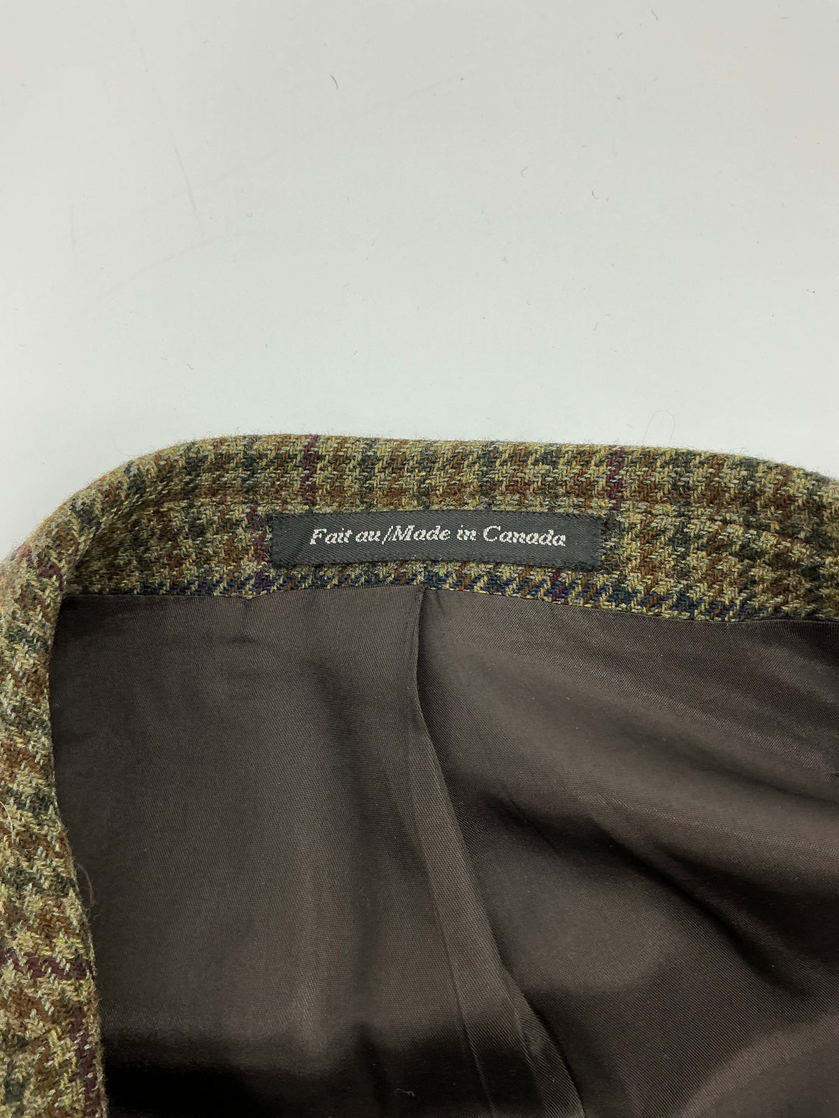 Vintage J. Press Men's Olive & Brown Tic-Weave Wool Tweed Sport Coat 44R