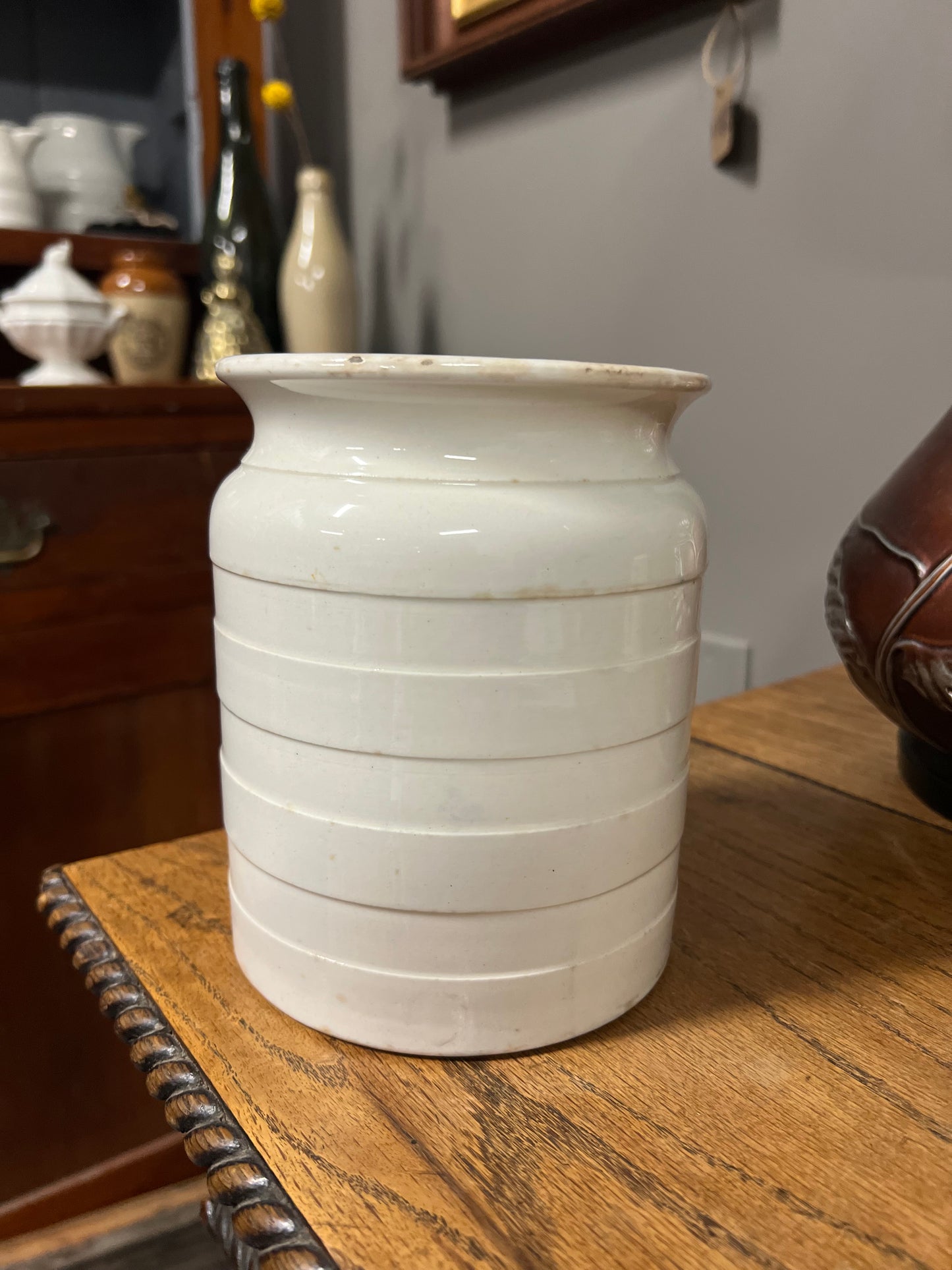 RAISINS - White Banded Kitchen Jar Canister with Lid