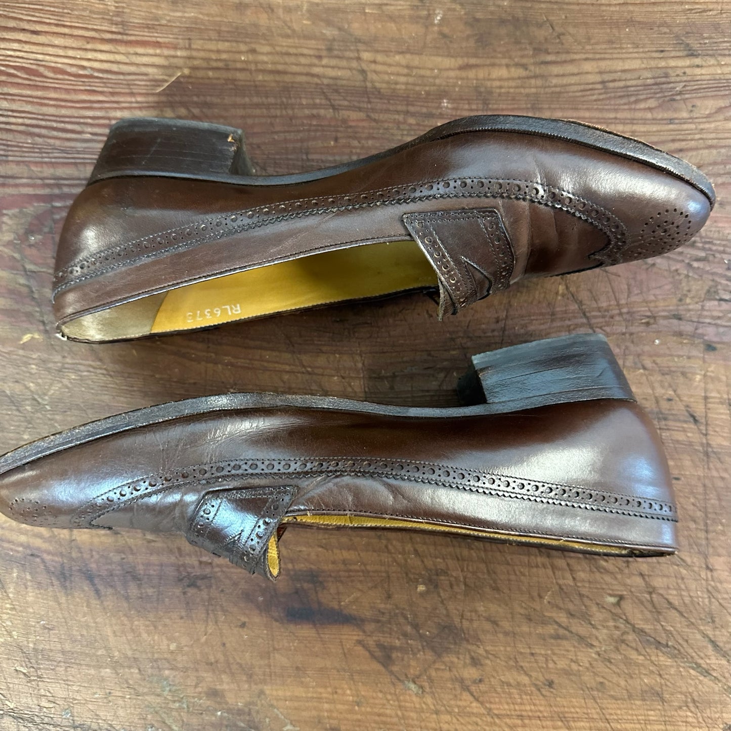 Vintage Ralph Lauren Brown Leather Wing Tip Penny Loafer