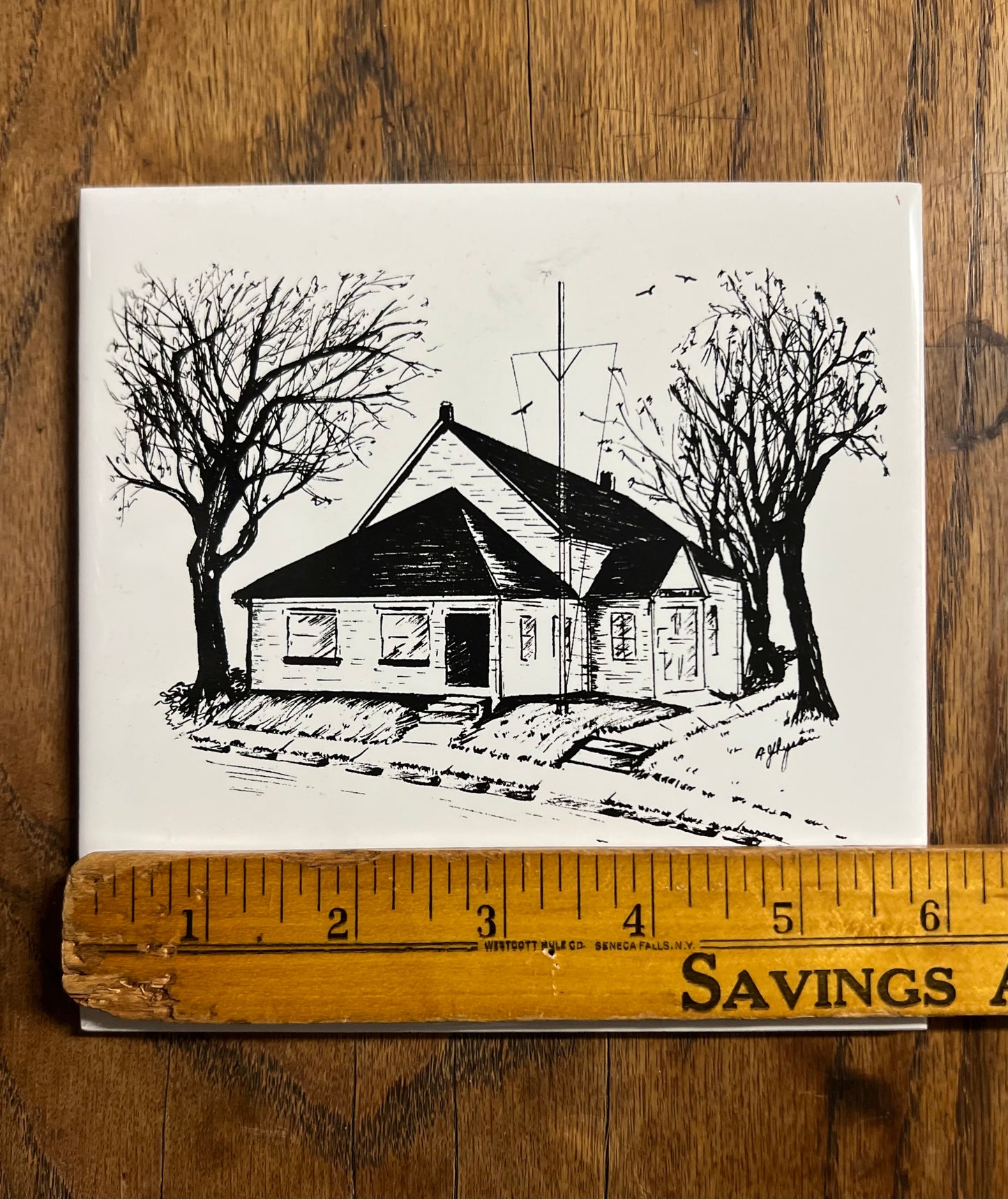 Jamestown Historical Society Tile - Town Hall 1883