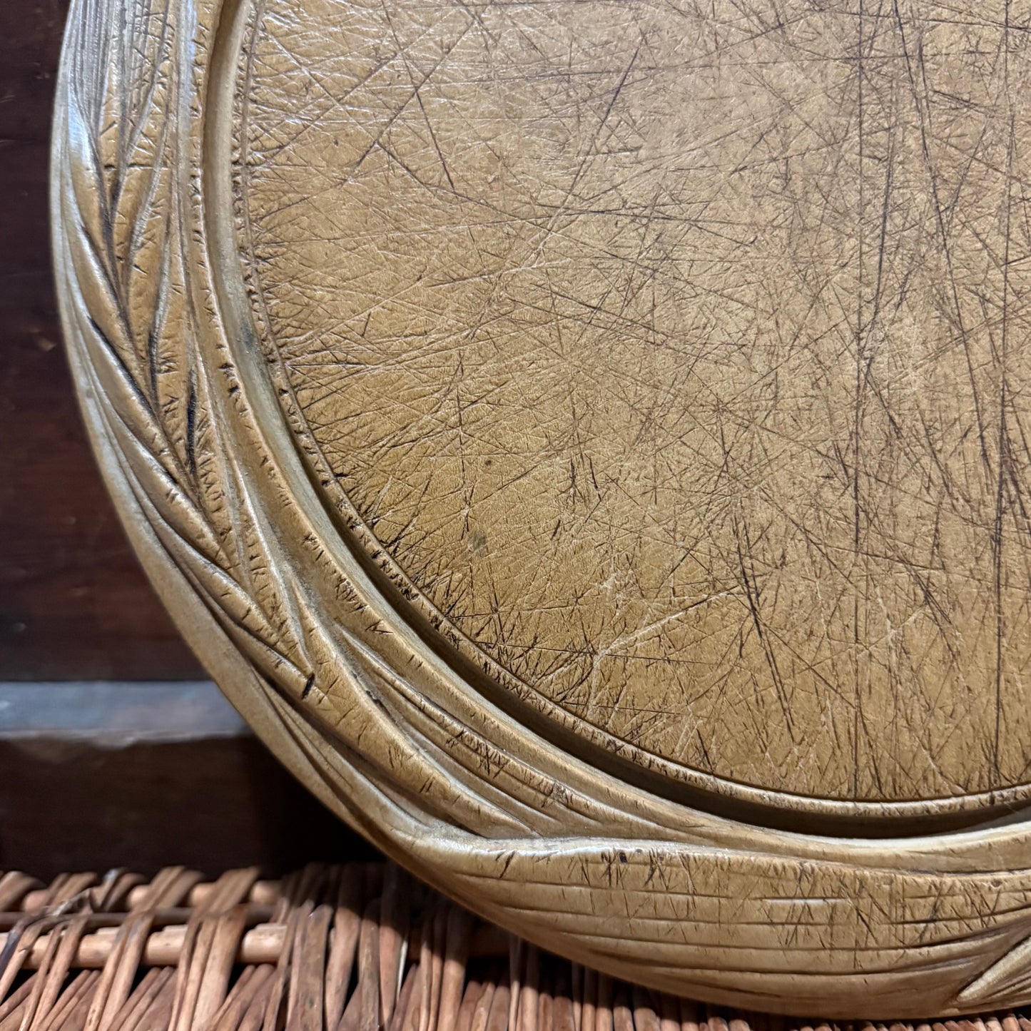 Wheat Border Carved Wooden Breadboard