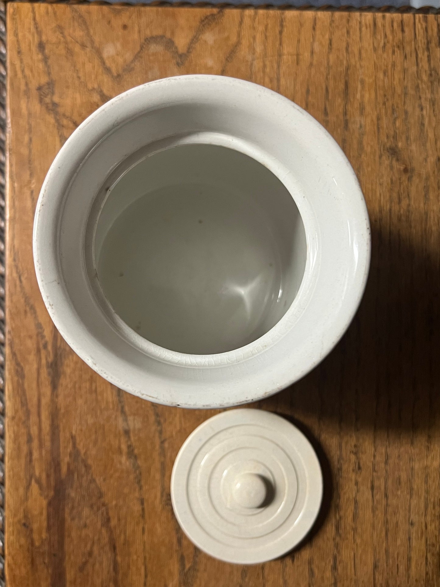 RAISINS - White Banded Kitchen Jar Canister with Lid