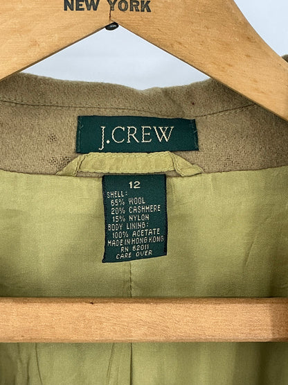 Vintage 90s J.Crew Camel Wool Cashmere Blend Single Button Blazer Jacket 12