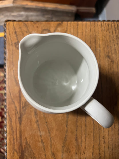 White Ironstone Banded Dairy Jug