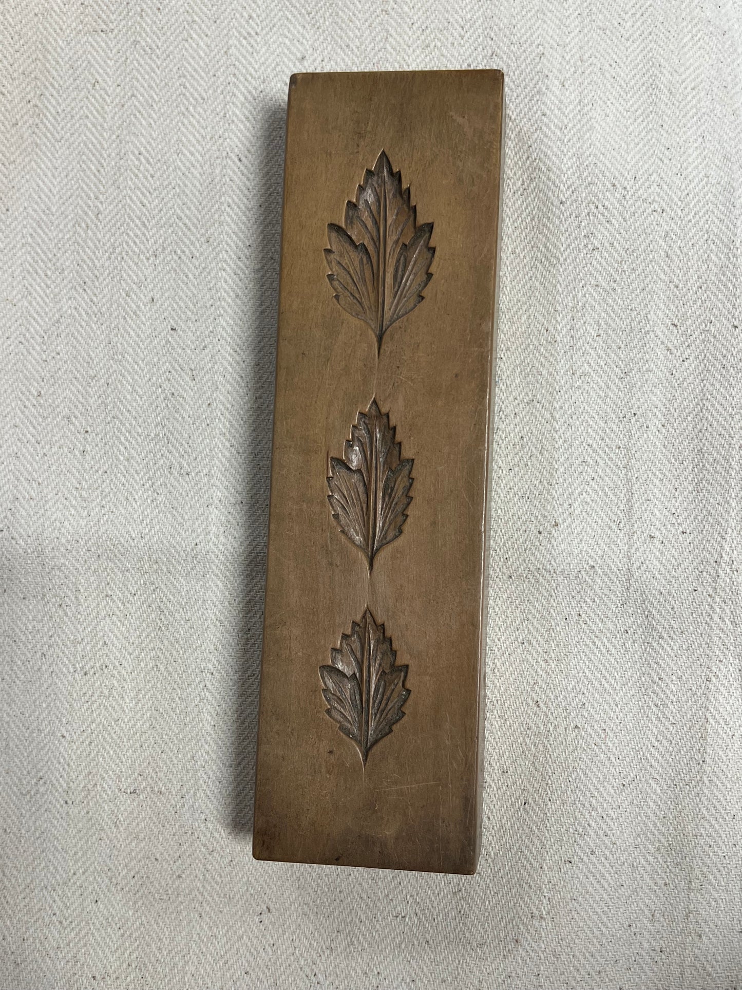 Carved Wooden Candy Mold - 3 Leaves - E.S.