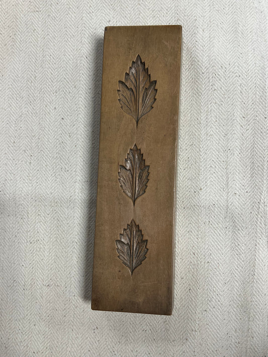 Carved Wooden Candy Mold - 3 Leaves - E.S.