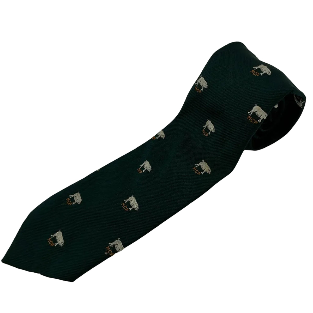 Vintage Male Chauvinist Pig Bloomingdale’s Men’s Green “MCP” Pig Print Tie