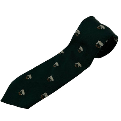 Vintage Male Chauvinist Pig Bloomingdale’s Men’s Green “MCP” Pig Print Tie