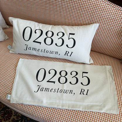 02835 Jamestown Zip Code Lumbar Pillow