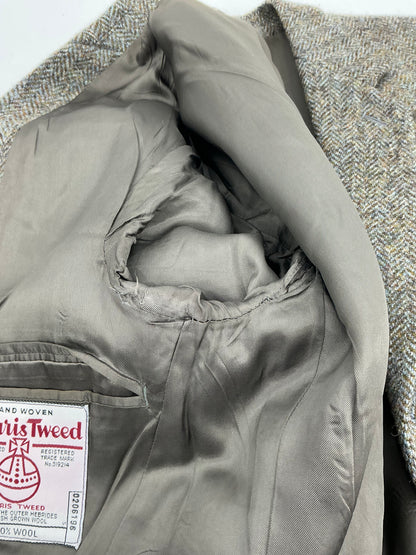 Vintage Harris Tweed Jacket Blue 40L