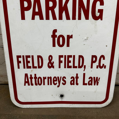 Two Reserved Parking Signs Field & Field