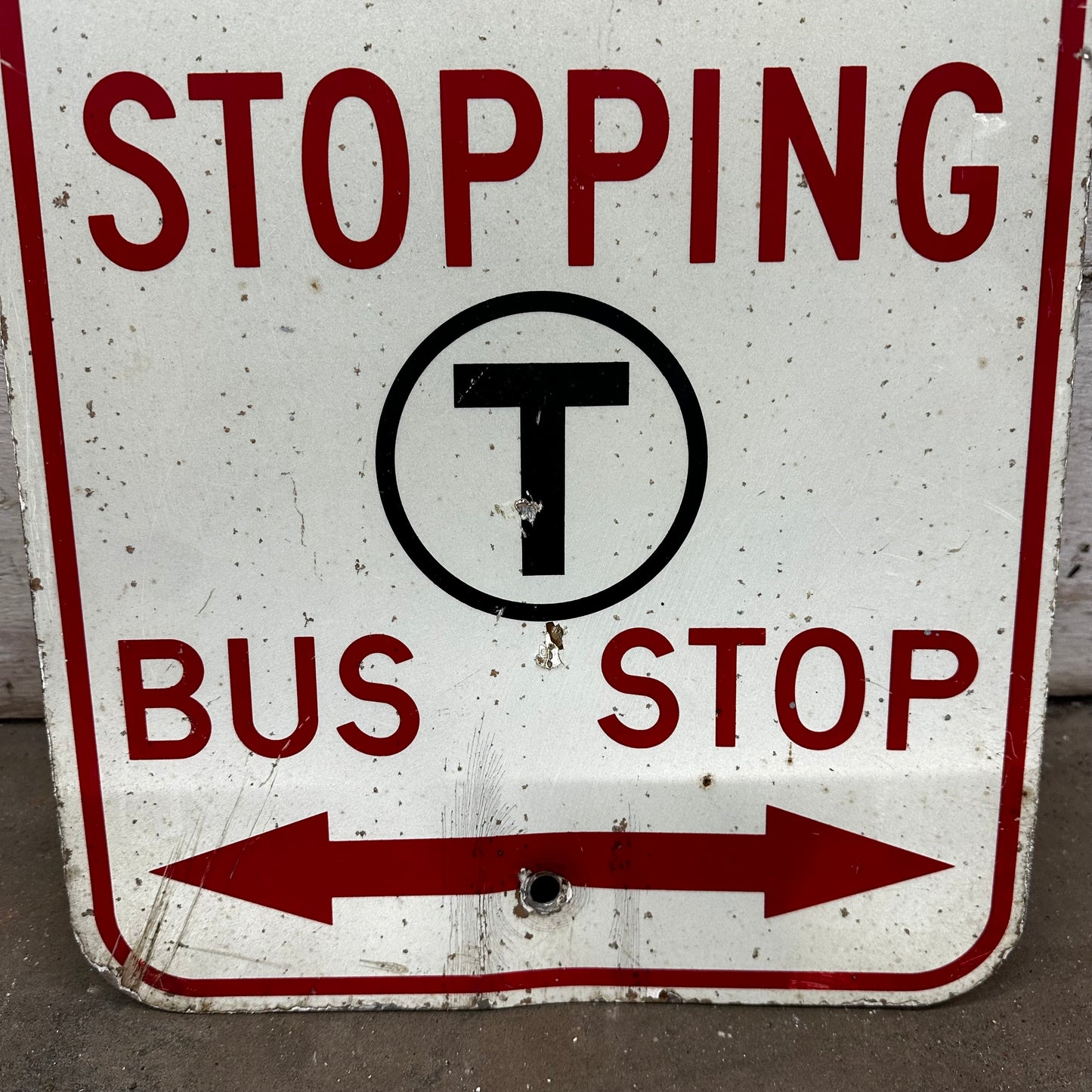 Boston T Bus Stop Tow Away Zone Sign
