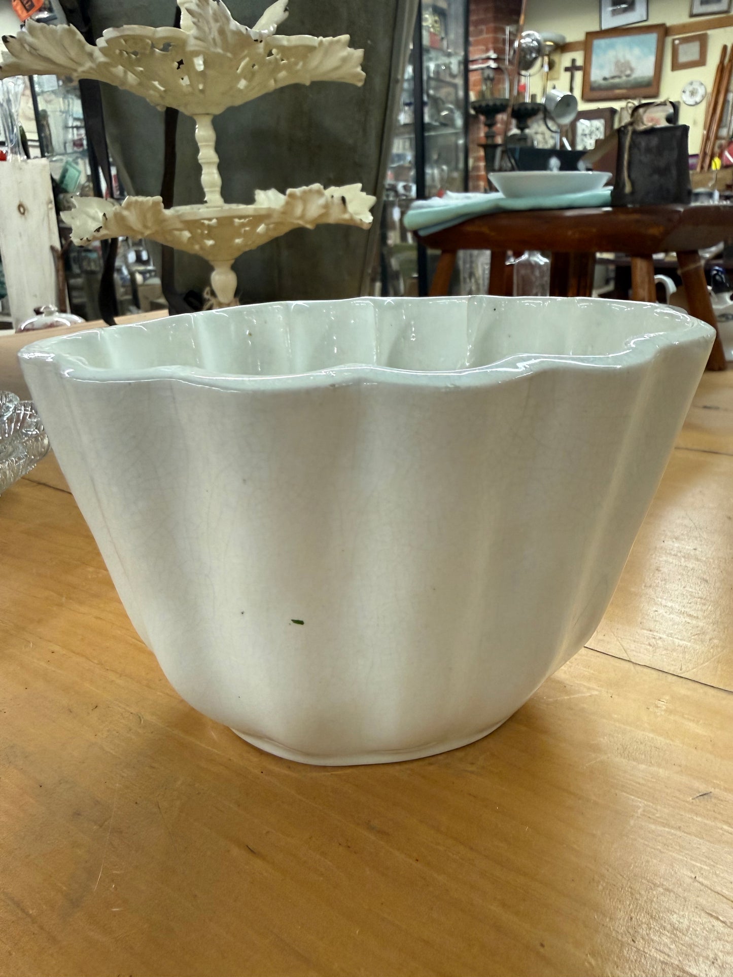 White Ironstone Pudding Mold