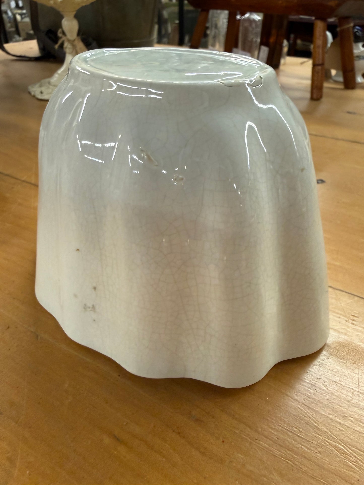 White Ironstone Pudding Mold