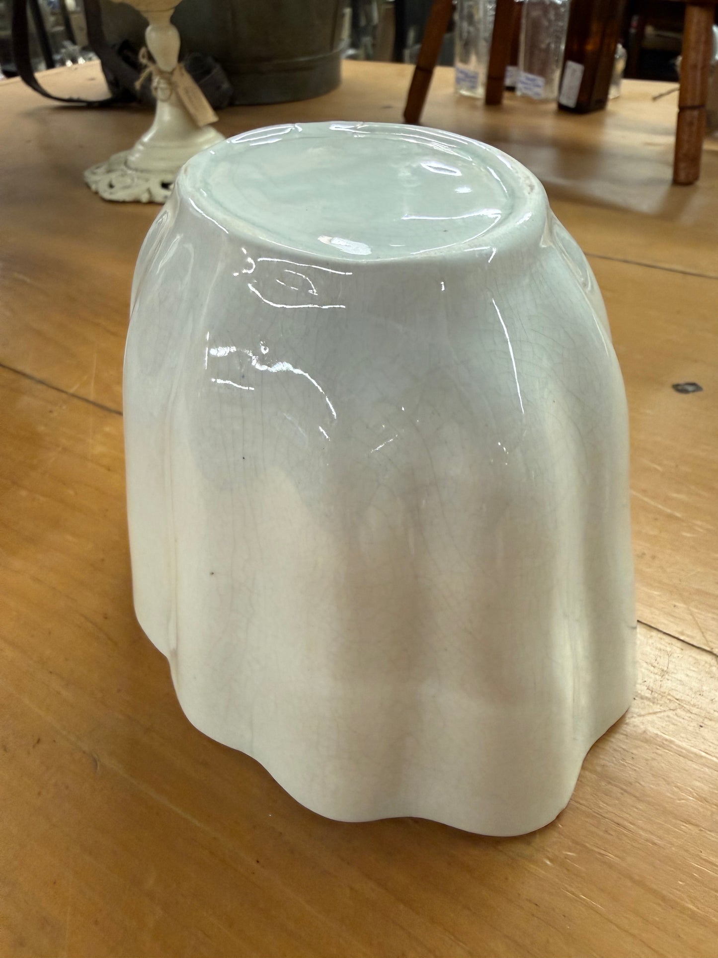 White Ironstone Pudding Mold