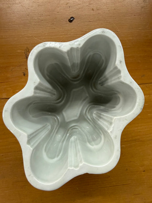 White Ironstone Pudding Mold