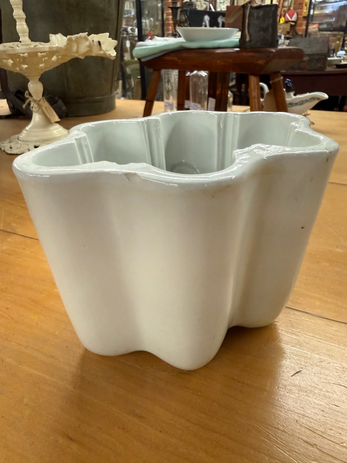 White Ironstone Pudding Mold