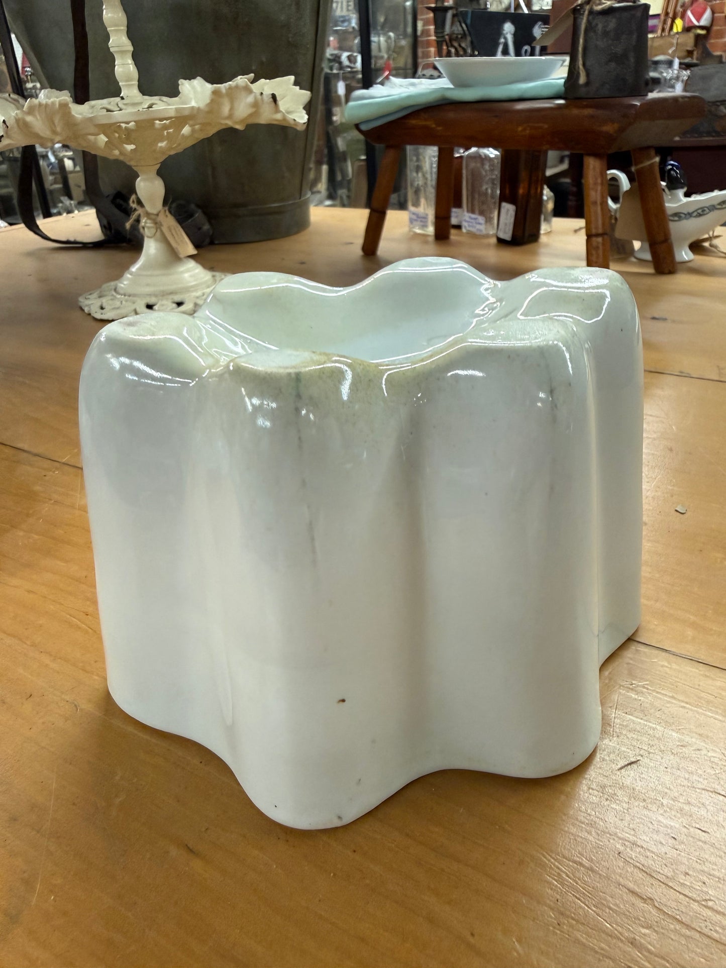 White Ironstone Pudding Mold