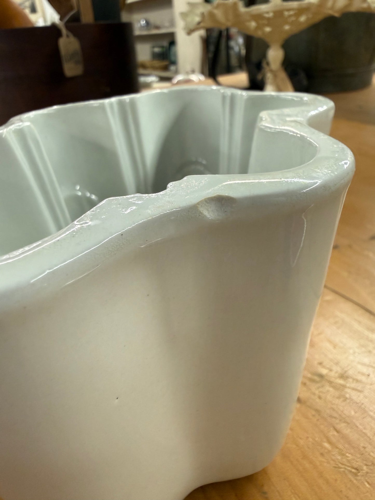White Ironstone Pudding Mold