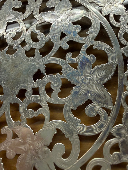 Pair of Silver Plate Pierced Trivets
