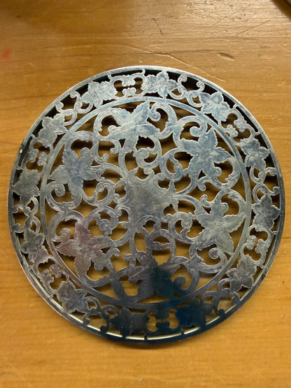 Pair of Silver Plate Pierced Trivets