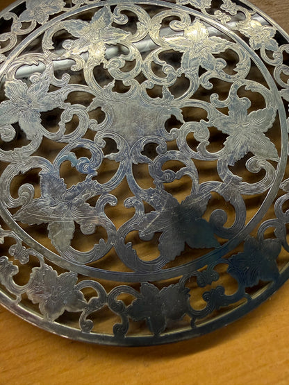 Pair of Silver Plate Pierced Trivets