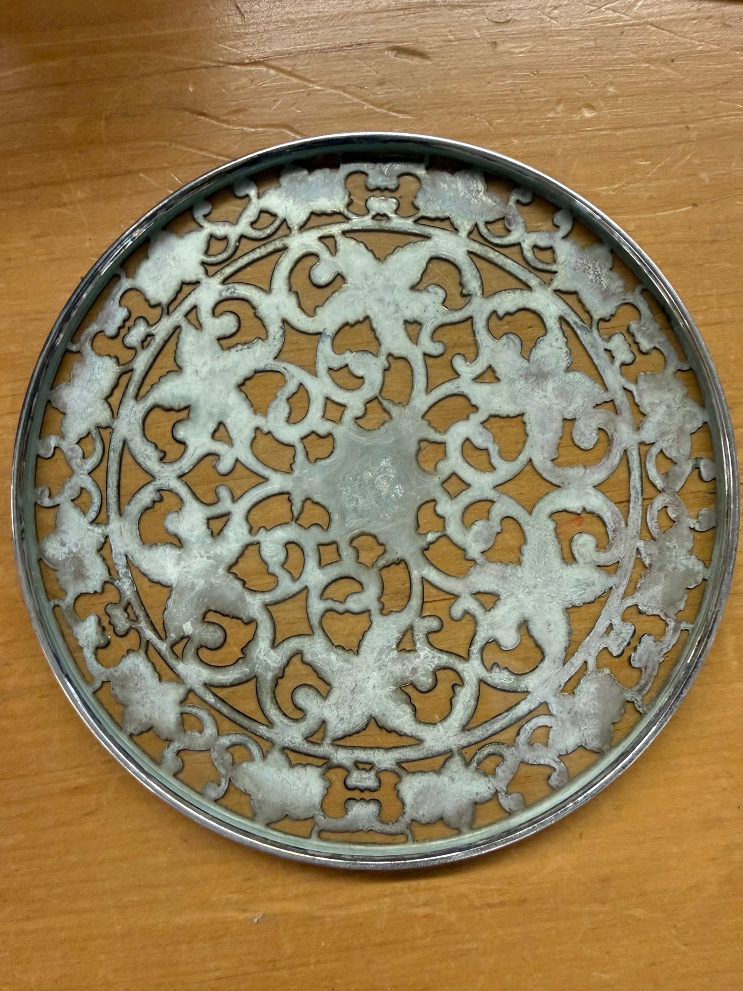 Pair of Silver Plate Pierced Trivets