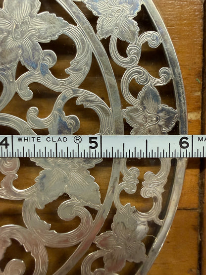 Pair of Silver Plate Pierced Trivets