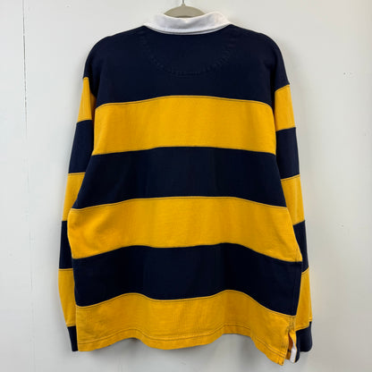 Vintage Polo Ralph Lauren Rugby XL - Wide Yellow Navy Blue Stripe