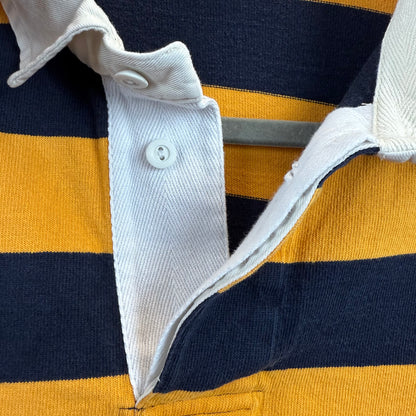 Vintage Polo Ralph Lauren Rugby XL - Yellow Navy Blue Stripe