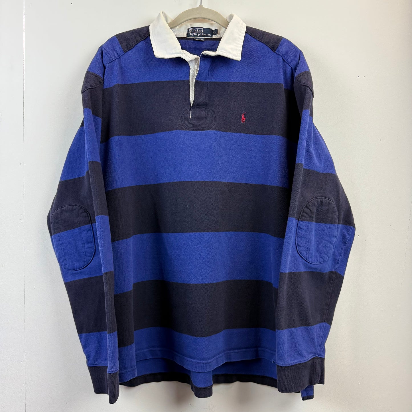 Vintage Polo Ralph Lauren Rugby XL - Wide Navy Royal Blue Stripe