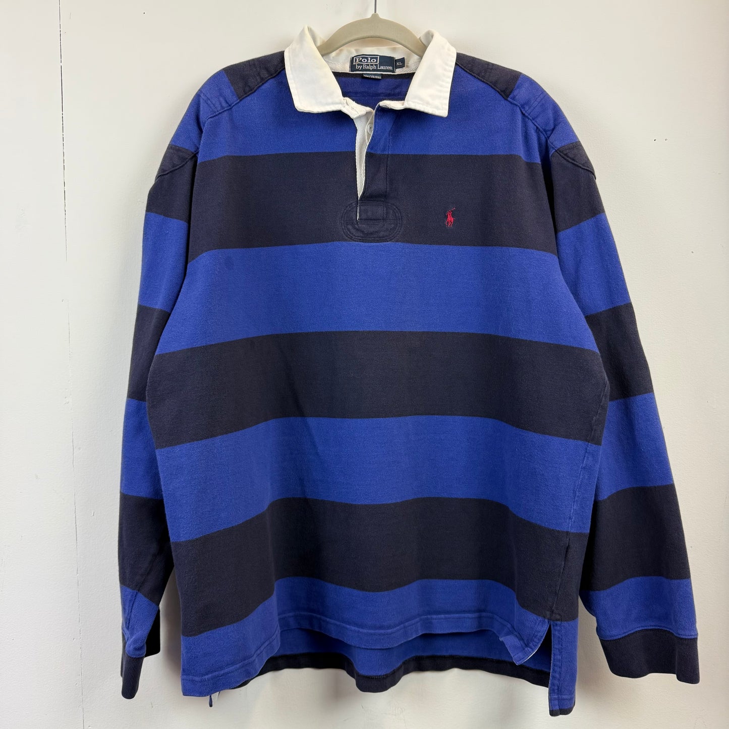 Vintage Polo Ralph Lauren Rugby XL - Wide Navy Royal Blue Stripe