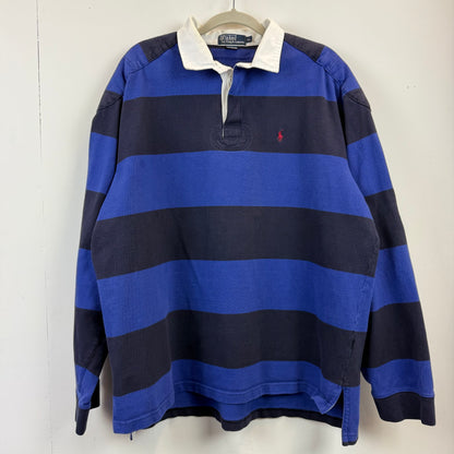 Vintage Polo Ralph Lauren Rugby XL - Wide Navy Royal Blue Stripe