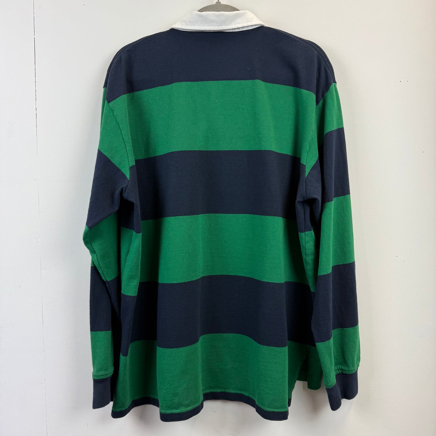 Vintage Polo Ralph Lauren Rugby XL - Wide Green Navy Blue Stripe