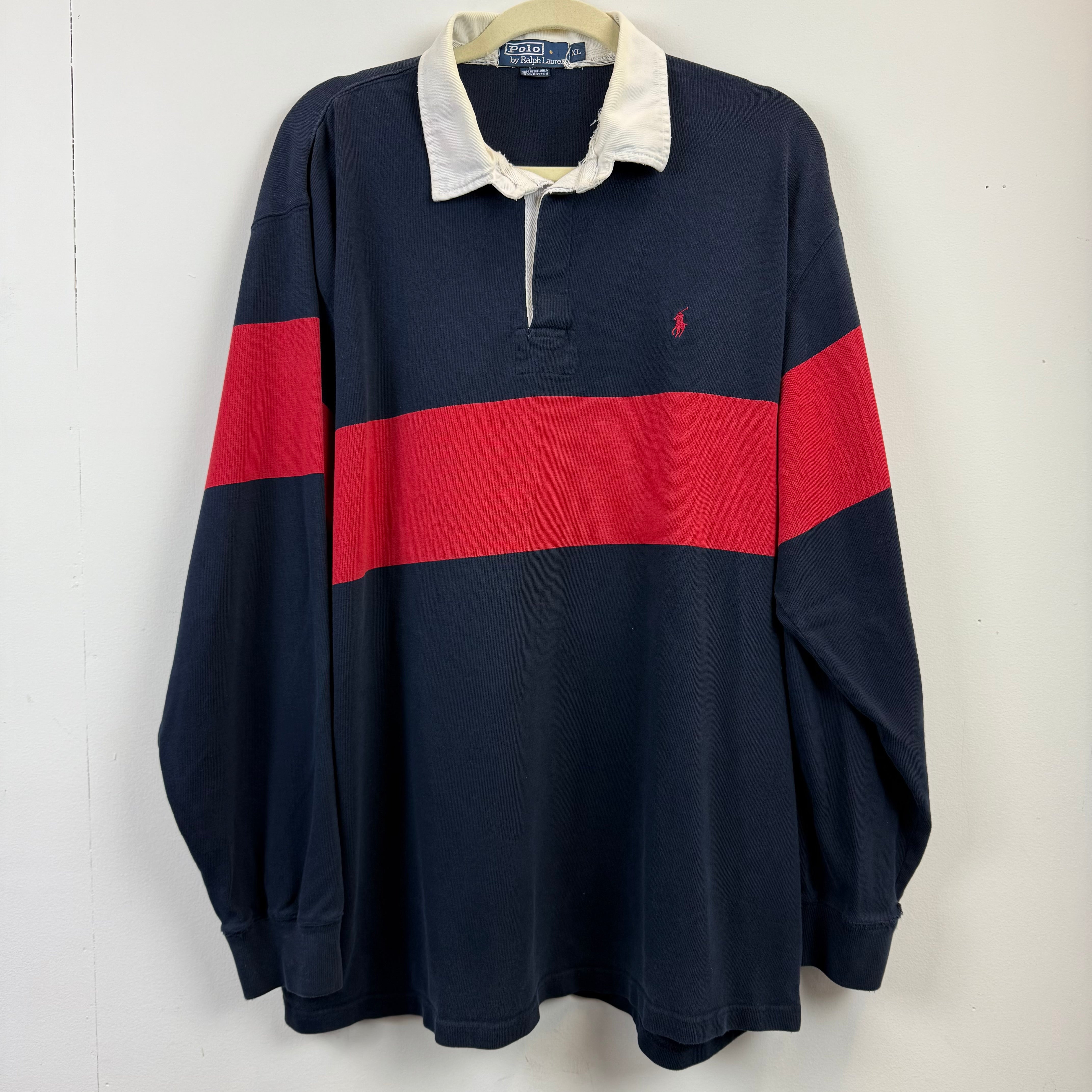 🇺🇸 Vintage Polo Jeans Ralph Lauren Navy Blue Rugby Flag 美品
