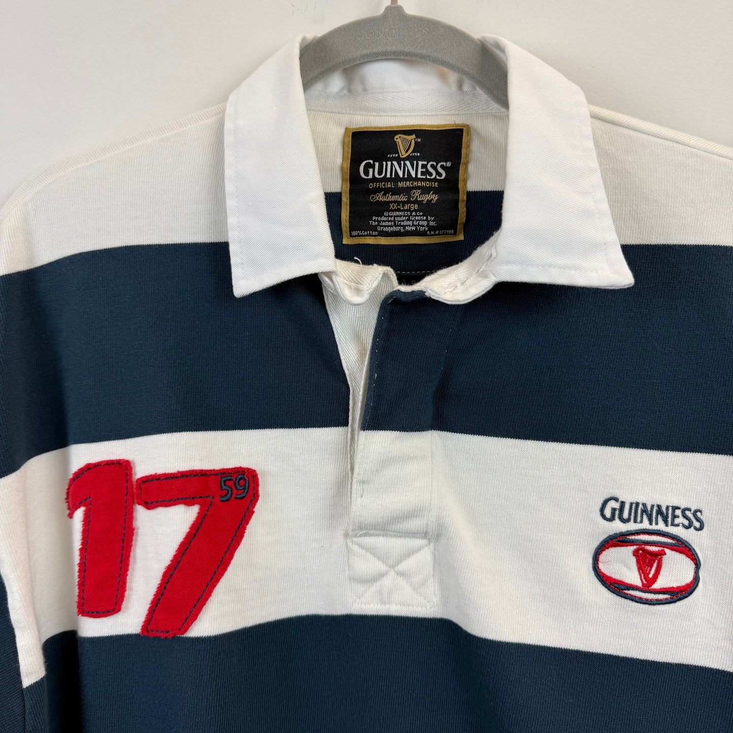 Guinness Rugby XXL - Navy Blue White Stripe