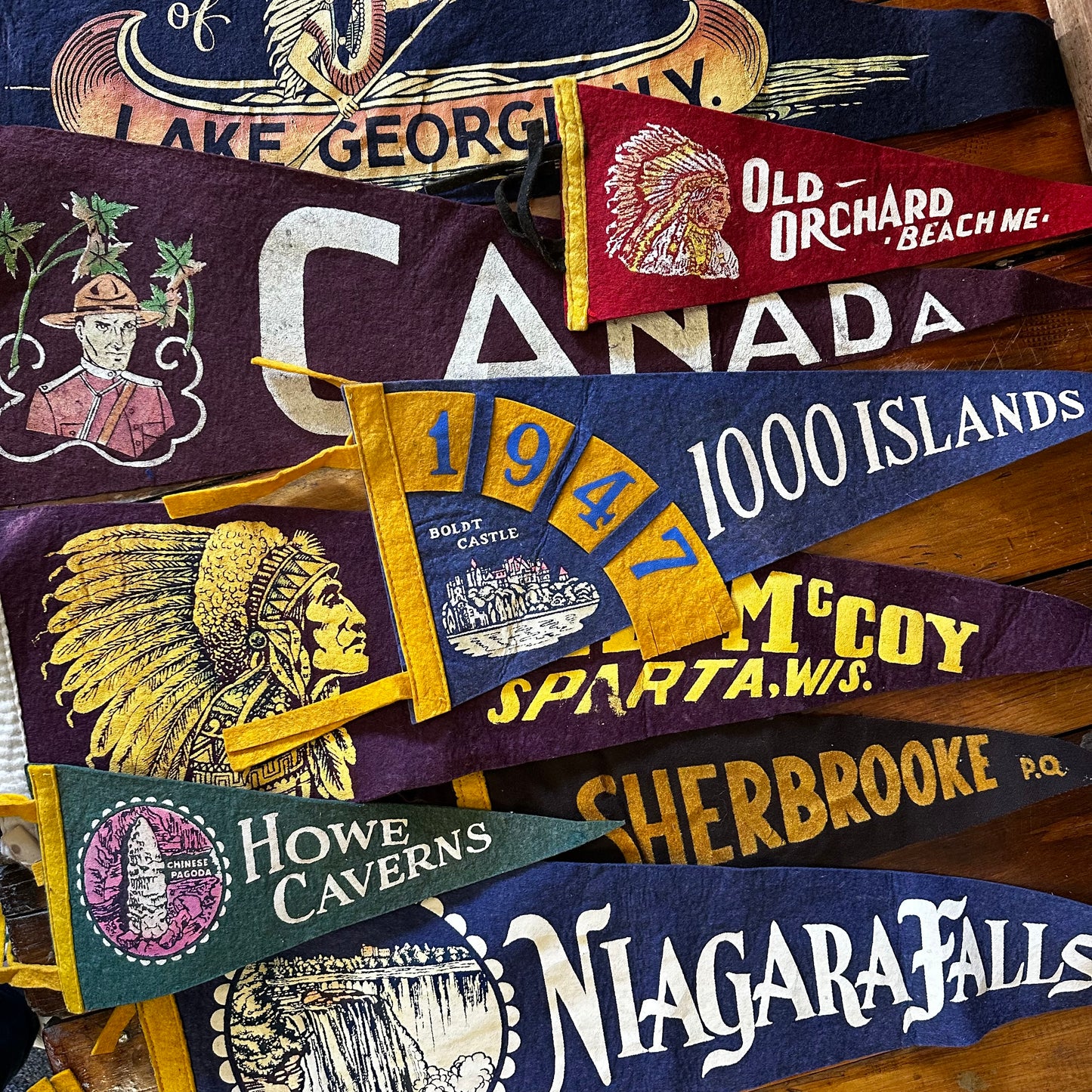 Vintage Old Orchard Beach ME Felt Pennant