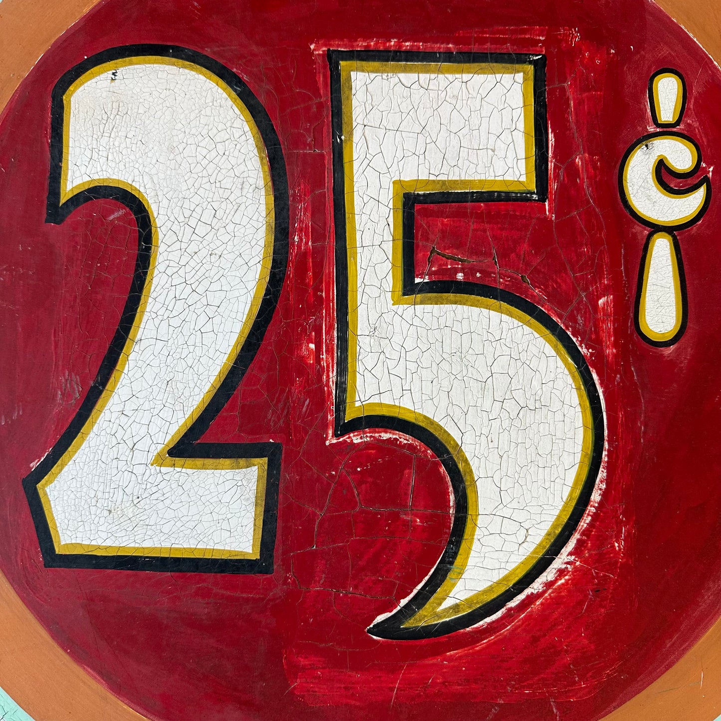 Vintage Carnival Price Sign 25 Cents